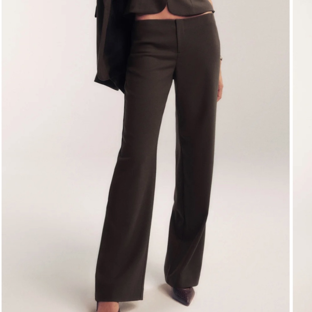 Reformation Petites Vida Low Rise Pant Brown - Size 0P